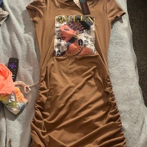 Crunch up graphic short sleeve dress